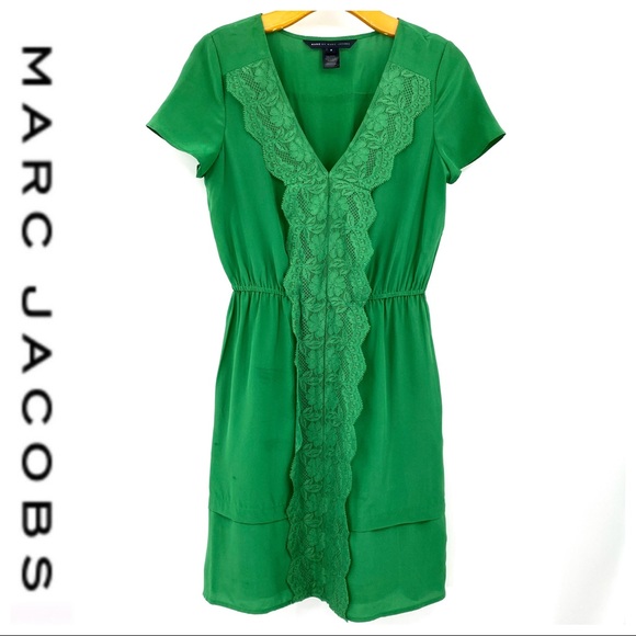 💕SALE 💕 Marc by Marc Jacobs Mariko Green Silk Dress - Picture 3 of 8
